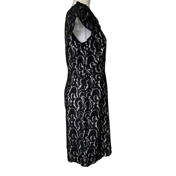 Kay Unger FORMAL Black Lace Sheath Dress Fully Lined Elegant Women's Sz 8 - Picture 6 of 9